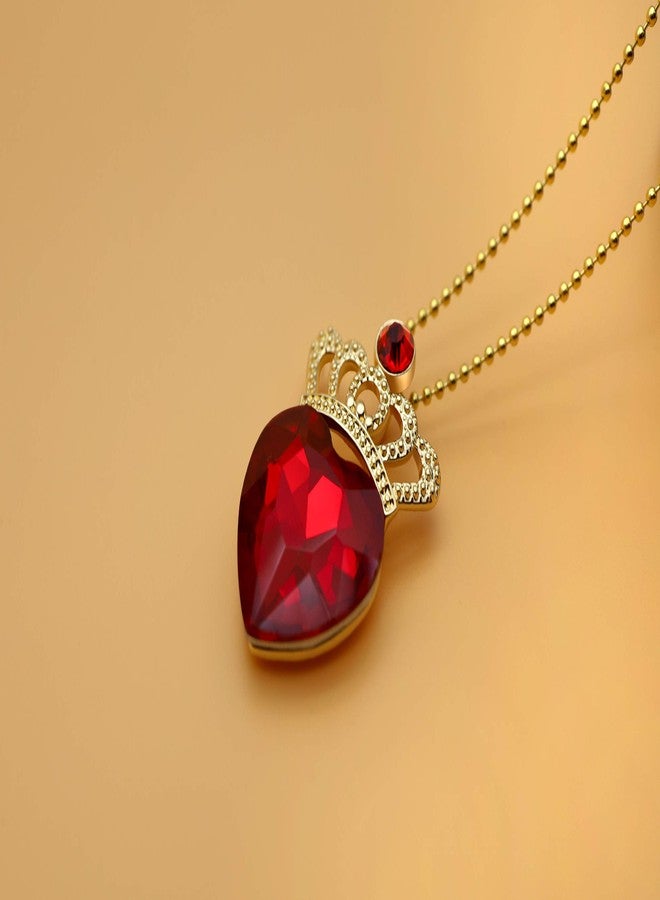 HEIKLN Evie Red Heart Crown and Necklace Descendant 3 Gold Tiara Jewelry Set Queen of Hearts Gift for Party - Image 4